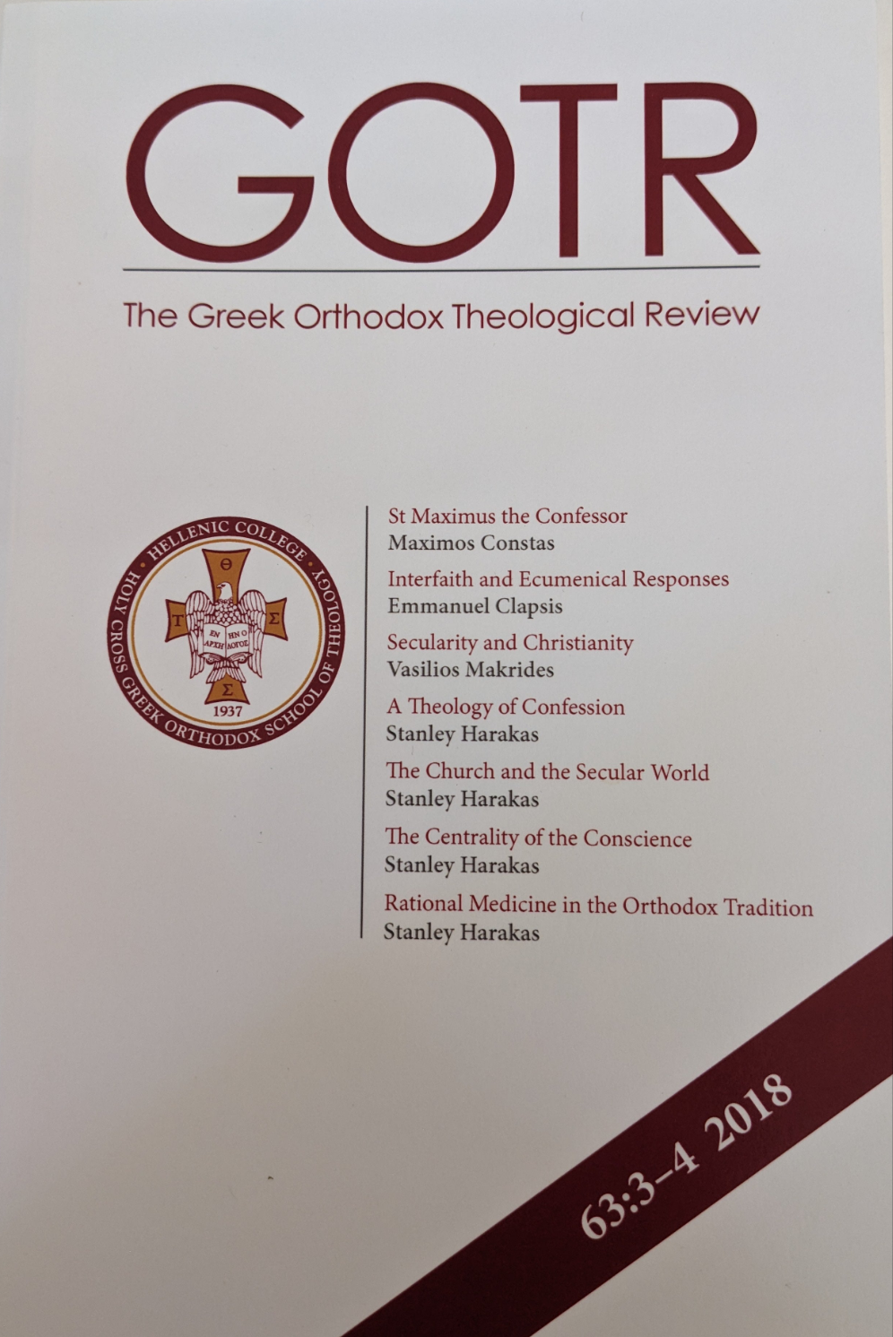 The Greek Orthodox Theological Review 63:3-4 2018