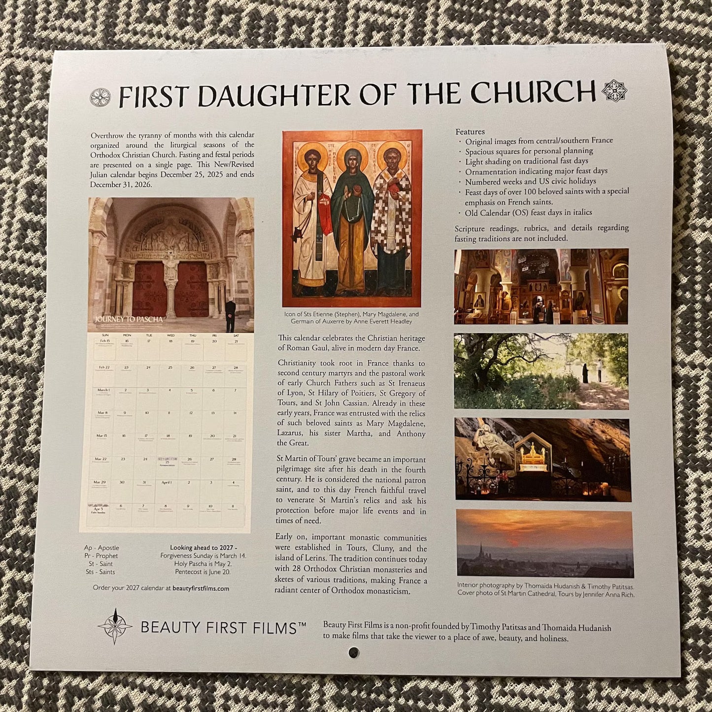 2026 Calendar of Liturgical Seasons- France