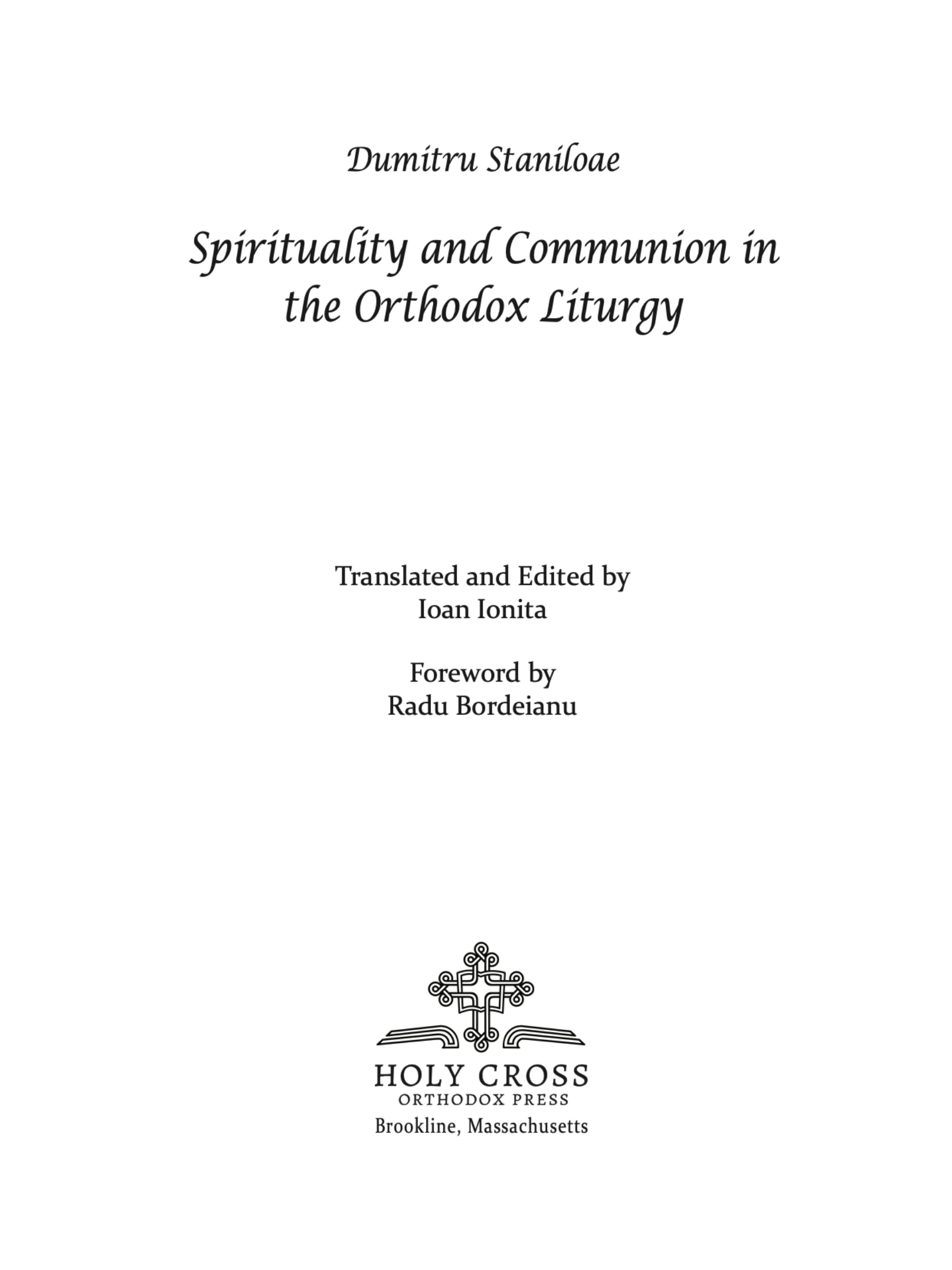 Spirituality and Communion in the Orthodox Liturgy – Holy Cross