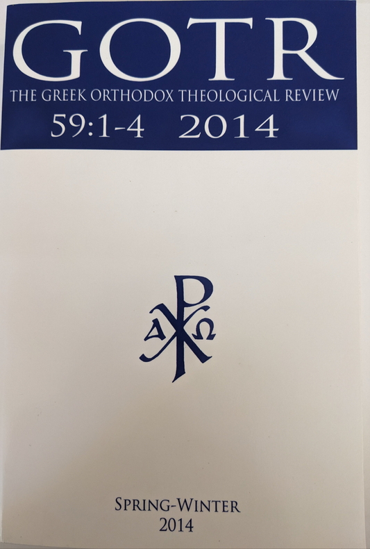 The Greek Orthodox Theological Review 59:1-4 2014