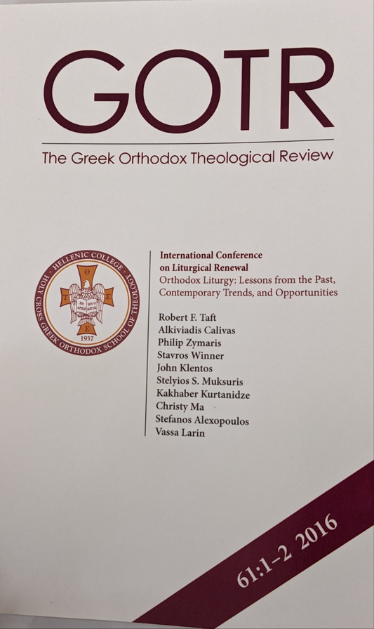 The Greek Orthodox Theological Review 61:1-2 2016